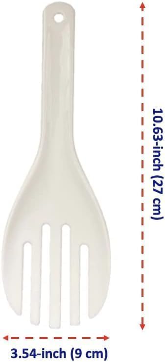 1 Pc White Jumbo Large Plastic Rice Paddle Spatula Scoop Fork-Like, Serving Spoons,Rice and Potato Servers, 10.63" (27 cm) Long