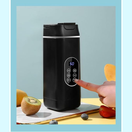 Hualisen Portable Blender for Smoothies Juice,420ML Insulated Juicer with Storage Pouch, 12 Blades Juice Cup USB-C Rechargeable,Cordless Personal Blender for Shakes and Smoothies (ZJ/Black)