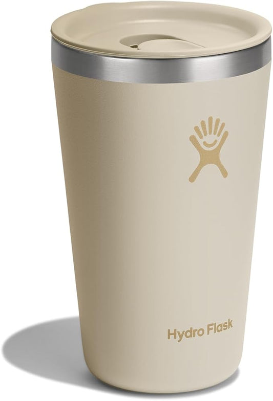 Hydro Flask All Around Tumbler Press-in Lid, Insulated Travel Mug, Stainless Steel Coffee Cup 16 Oz Coconut Cream