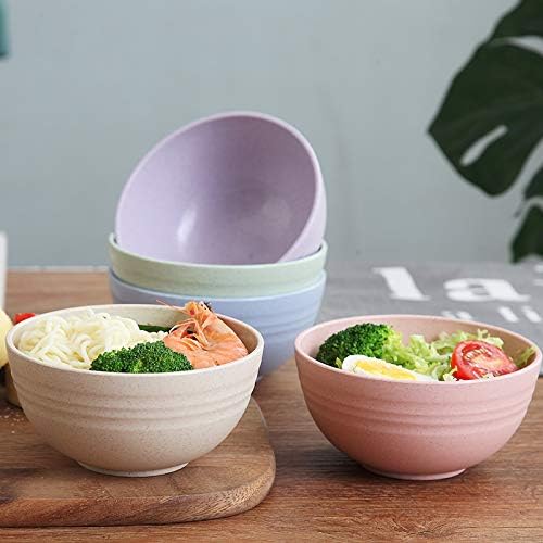 Eco-friendly Wheat Straw Bowls, 4.7 inches mini Snacks Bowl Sets,Unbreakable Natural Non-Toxin mini Bowls for Fruits, Microwave Dishwasher safe BPA FREE set of 5.