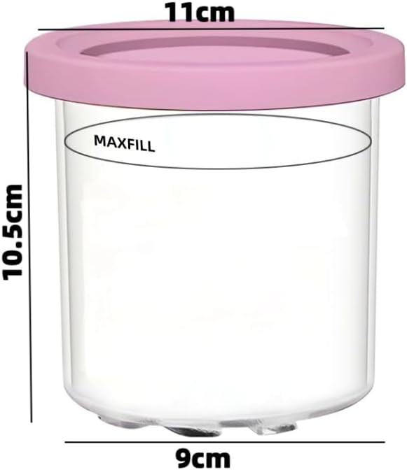 4-Pack 16 Oz Ice Cream Containers with Lids – Compatible with Ninja NC300, NC301 & NC299AMZ Series Creami Machines – Dishwasher Safe & Leak-Resistant