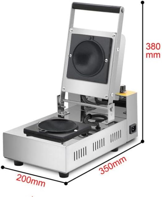 1000W Electric Burger Waffle Make Double Sides Non-stick Stainless Steel Uniform Heating Waffle Bowl Maker Ice Cream Sandwich Maker for Bakeries, Restaurants