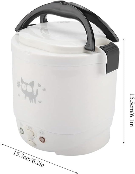Joyzan Mini Rice Cooker for Car, Small Portable Travel Food Steamer Electric Multifunctional Lunch Box Non Stick Automatic Pot Cooking Heating Keep Warm Function Camping Noodles Soup Vegetable 1L 12V
