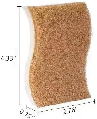 Natural Kitchen Sponge - Eco-Friendly Dish Sponges for Kitchen, Pack of 12 – Biodegradable Cellulose & Coconut Fiber Scrubbers – Sustainable Household Cleaning Sponges