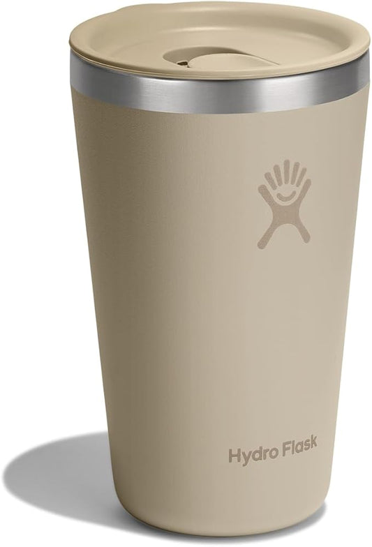 Hydro Flask All Around Tumbler Press-in Lid, Insulated Travel Mug, Stainless Steel Coffee Cup 16 Oz Oat Tan