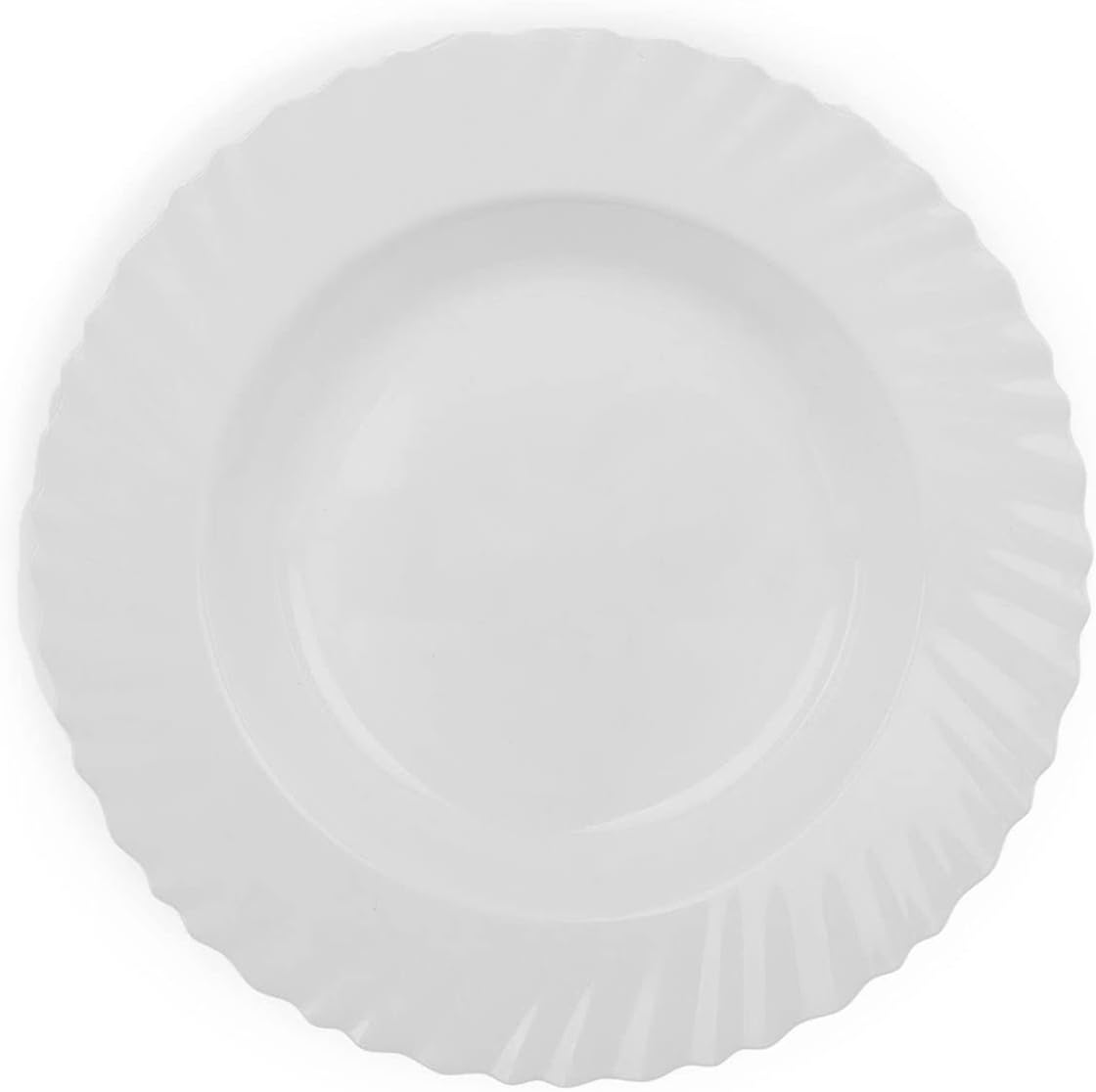 Mintra Home Curly Collection (9in Deep Plate - 6pk, White)