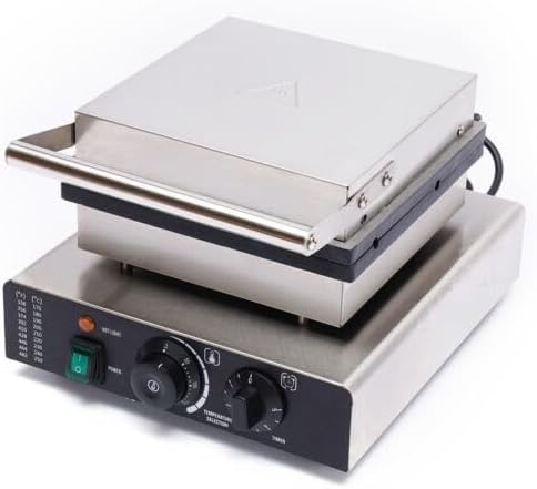 4 Grids Waffle Machine, 1750W Commercial Kitchen Non-Stick Pans Electric French Muffin Irons Stainless Steel Hot Dog Corn Maker and Stick Maker 50-300 Double-Sided Heating