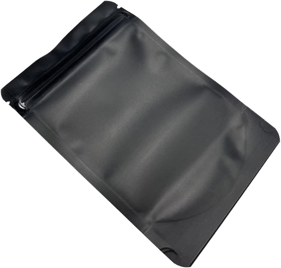 PABCK 50 Pieces 5.5x7.87 inch(Inside Size 4.7x5.1 inch) Stand-Up Resealable Heat Seal Bags 3.55mil Thick Frosted Black Foil Sealed Bags for Zip Packaging Lock Food Storage Pouch
