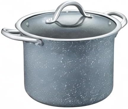 Concord Granite Nonstick 7 Quart Stock Pot Cookware Set (Induction Compatible) (Grey)