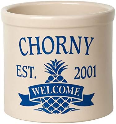 RAINBEAM Rustic Pineapple 2 Gallon Personalized Pineapple Ceramic Food Storage Container