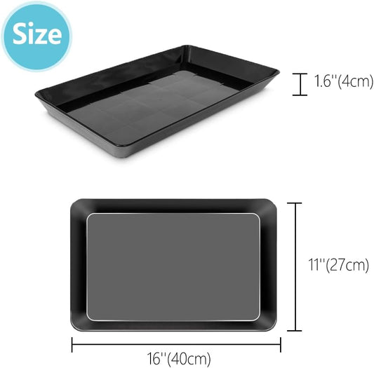 Serving Tray Platter, 4 Pcs Food Tray for Veggie Fruit Snack Dessert Cookie Cheese, Food Trays for Party Supplies Display, Plastic Platters for Serving Food, Large Trays, BPA Free