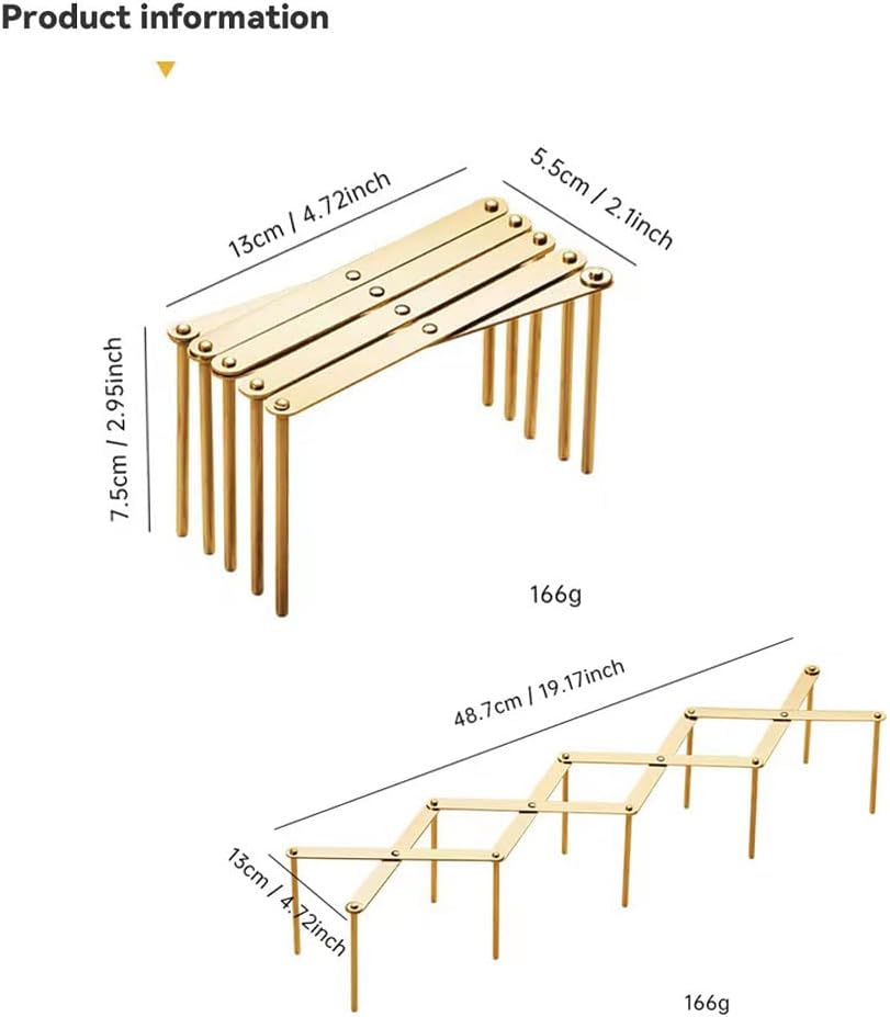 2Pcs Gold Stainless Steel Plate Rack, Glass lid Plate Organizer, Displayable Collapsible Pot lid Plate Premium Display Rack, Kitchen Essentials