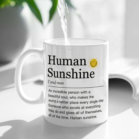 Human Sunshine Coffee Mug Gifts for Women/Boss Lady Gifts/Teacher Nurse Mom Coworker Mug Gift 11OZ / Boss Day Gift