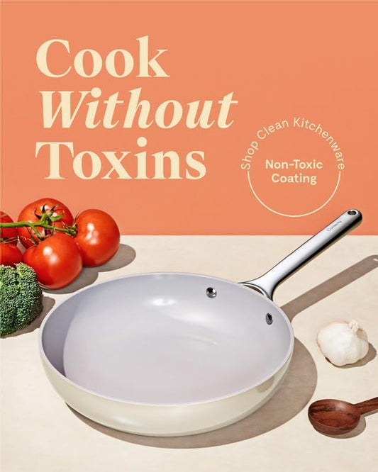 Caraway Nonstick Ceramic Frying Pan (2.7 qt, 10.5") - Non Toxic, PTFE & PFOA Free - Oven Safe & Compatible with All Stovetops (Gas, Electric & Induction) - Navy