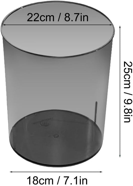 Bathroom Trash Can 8.7 x 7.1 x 9.8 Inch Small Trash Can Plastic Wastebasket Large Capacity Grey Round Garbage Can for Bathroom Bedroom Office Kitchen Dorm Room (L)