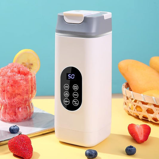 Hualisen Portable Blender for Smoothies Juice,420ML Insulated Juicer with Storage Pouch, 12 Blades Juice Cup USB-C Rechargeable,Cordless Personal Blender for Shakes and Smoothies (ZJ/White)