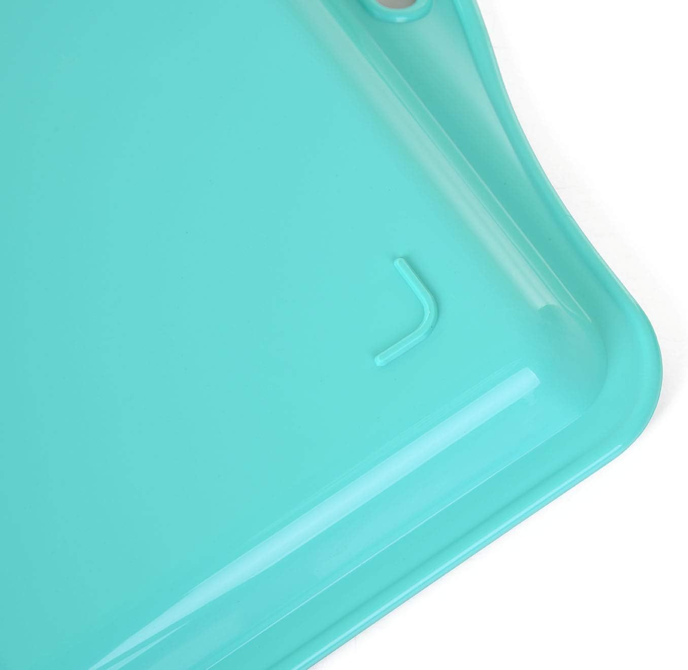Mintra Home Durable Serving Tray (1pk, Teal) - Unbreakable, Breakfast, Cafeteria, Fast Food, Handles