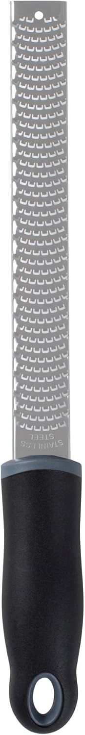 Restaurantware Met Lux 13 Inch Hand Grater 1 Zester Cheese Grater - With Handle For Zesting Lemons And Grating Cheese Stainless Steel And Plastic Rasp Grater