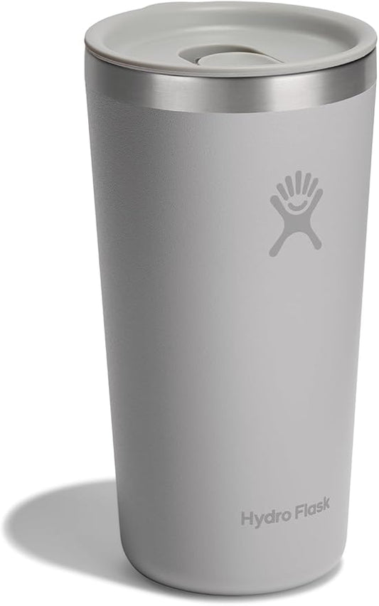 Hydro Flask All Around Tumbler Press-in Lid, Insulated Travel Mug, Stainless Steel Coffee Cup 20 Oz Tonal Birch Gray