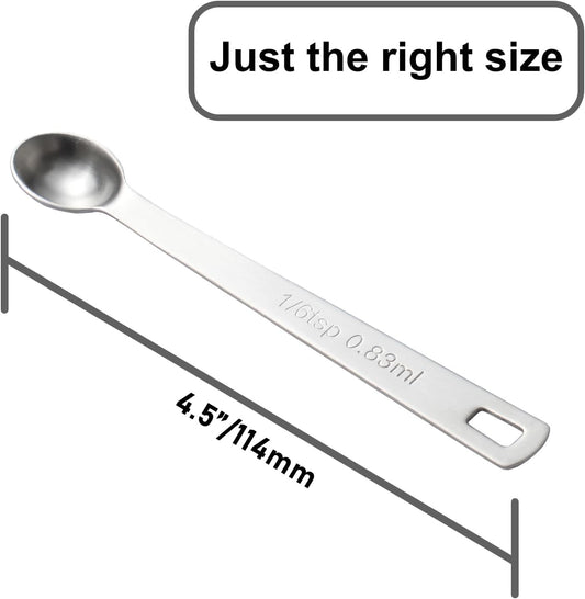 1PCS 1/6 Teaspoon(1/6tsp, 0.83ml) Single Tiny Measuring Spoon, Small Individual Stainless Steel Measure Spoons Only