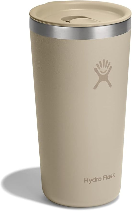 Hydro Flask All Around Tumbler Press-in Lid, Insulated Travel Mug, Stainless Steel Coffee Cup 20 Oz Oat Tan
