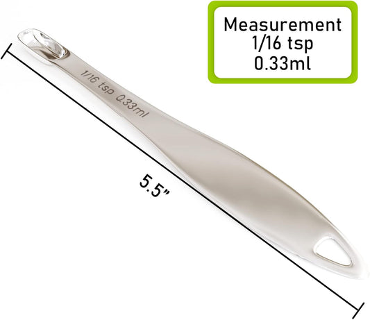 1PCS 1/16Teaspoon (0.33ml) Single Measuring Spoon, Individual Stainless Steel Long Handle Measure Tablespoon Only