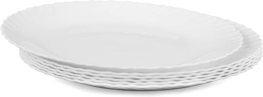 Mintra Home Curly Collection (11.75in Large Plate 6pk, White)