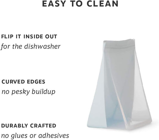 W&P Porter Silicone Reusable Storage Bag, Sandwich (36oz Stand-Up), Mint, Food Storage Container, Microwave and Dishwasher Safe, Easy Cleaning
