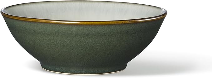 Sango 16-Piece Stoneware Dinnerware Set for 4, Glossy White & Green Mugs, Plates and Bowls Sets- Reactive Glaze, Ceramic Dish Set, Dishes for Everyday Use, Microwave & Dishwasher Safe, Novelle Moss