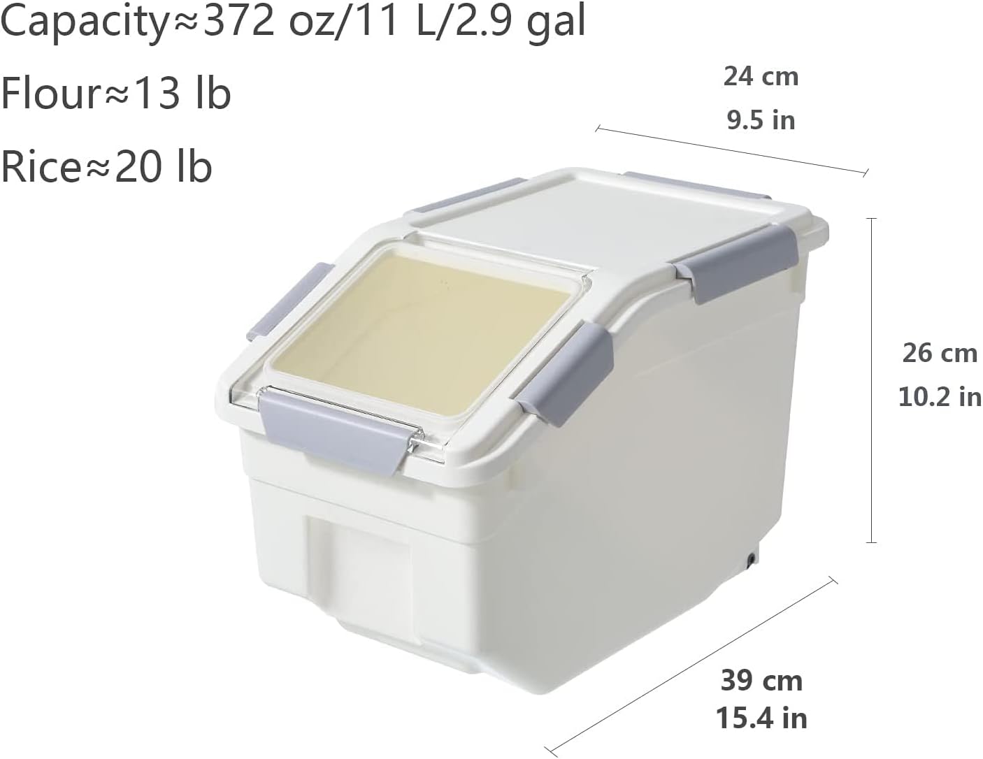 CITY BABY 2 Pack Airtight Flour Storage Container With Scoop,Dry Food, Sugar, Baking Supplies,Rice Container Set -BPA Free- Pet Food Storage Container,Dog Cat Birds Food Bin(13LB)