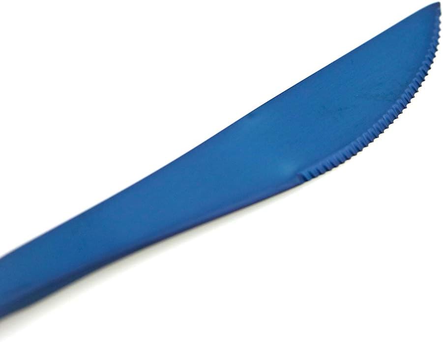 Gugrida 20 Pieces Matte Flatware Set, 18/10 Stainless Steel Cutlery Sets Including Knife Fork Spoon w/Drinking Straw, Silverware Sets Service for 4 (20-Piece, Matte Blue)