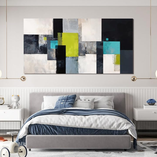 Large Canvas Wall Art Decor Black and White Wall Art Prints Wall Art Pictures for Living Room Abstract Canvas Art Wall Decor Artwork for Walls Modern Green Wall Art Bedroom Office Decor 24" X 48"