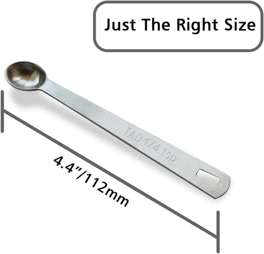 2PCS 1/4 Teaspoon(1/4tsp, 1.25 ml, Tad) Single Tiny Measuring Spoon, Small Individual Stainless Steel Measure Spoons Only