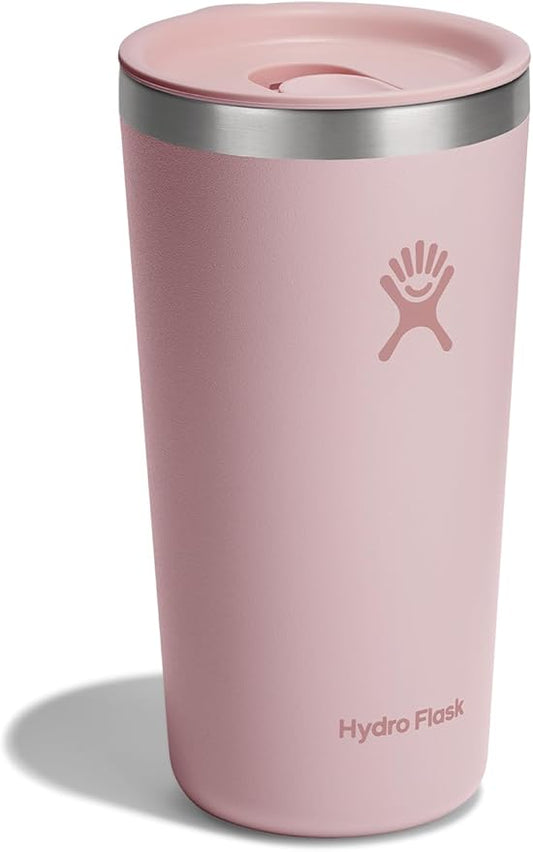Hydro Flask All Around Tumbler Press-in Lid, Insulated Travel Mug, Stainless Steel Coffee Cup 20 Oz Trillium Pink