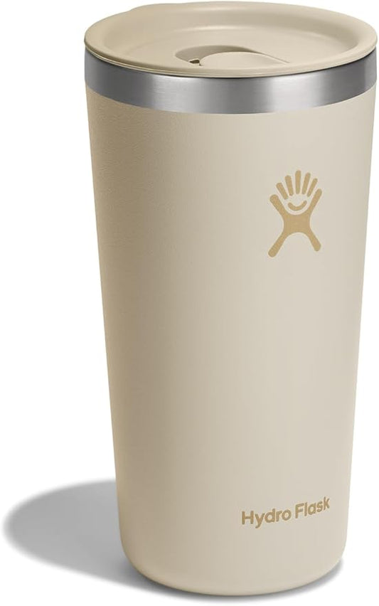 Hydro Flask All Around Tumbler Press-in Lid, Insulated Travel Mug, Stainless Steel Coffee Cup 20 Oz Coconut Cream
