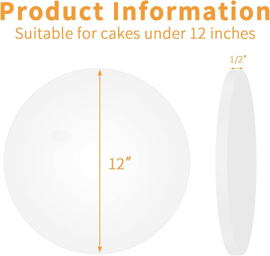 5Pcs Cake Boards 12 Inch Round - Sturdy 1/2 Inch Cake Drum, Food Grade Cake Rounds,Multiple Layers of Corrugated Cardboard for Heavy or Multi Layer Cakes for Birthdays,Weddings, Parties (12inch/5pcs)