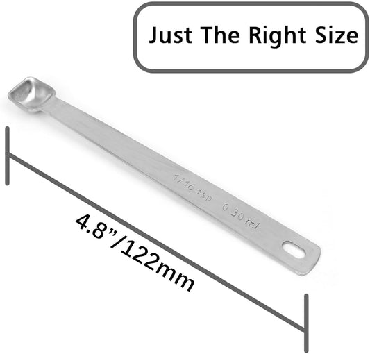 2PCS 1/16 Teaspoon(1/16tsp, 0.3ml) Single Tiny Measuring Spoon, Small Individual Stainless Steel Measure Spoons Only