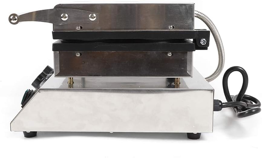 1750W Commercial Waffle Maker, 4 Grids Electric Round Waffle Maker Non-Stick Stainless Steel Belgian Waffle Iron w/Time & Temper Adjustable| Food Clip|Whisk, Large Waffle Machine for Restaurant Party