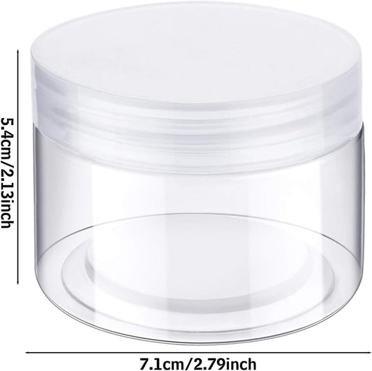 SATINIOR 6 Pack 5 oz Plastic Jars Containers with Lids Wide-mouth Refillable Leakproof Reusable Round Empty Jars for Travel Cosmetic Dry Food SpiceCandy Cookie Home Kitchen Organizing (Clear)