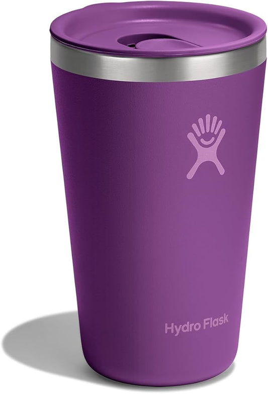 Hydro Flask All Around Tumbler Press-in Lid, Insulated Travel Mug, Stainless Steel Coffee Cup 16 Oz Beachplum Purple