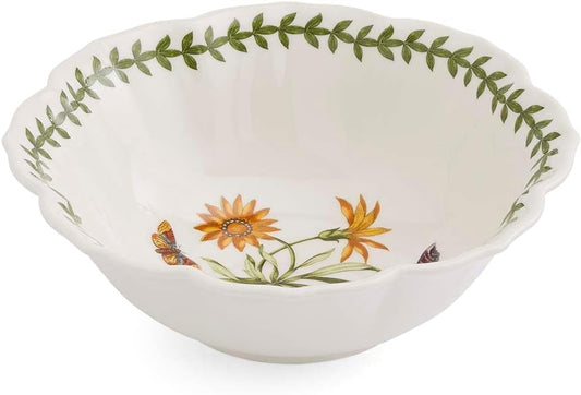 Portmeirion Botanic Garden Lotus Blossom Bowl, Set of 4 - African Daisy Floral Design - 6" Porcelain Dishes for Breakfast, Snacks, Sides or Desserts - Microwave, Oven, Freezer & Dishwasher Safe