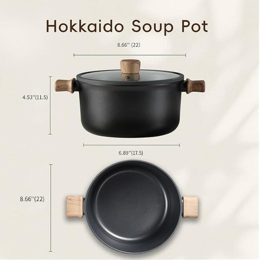 CAROTE Nonstick Soup Pot With Lid, 4.5Qt Non Stick StockPot Large Cooking Pot with Lid, Titanium - containing Soup Pot, Induction Compatible, PFOA/PFOS Free