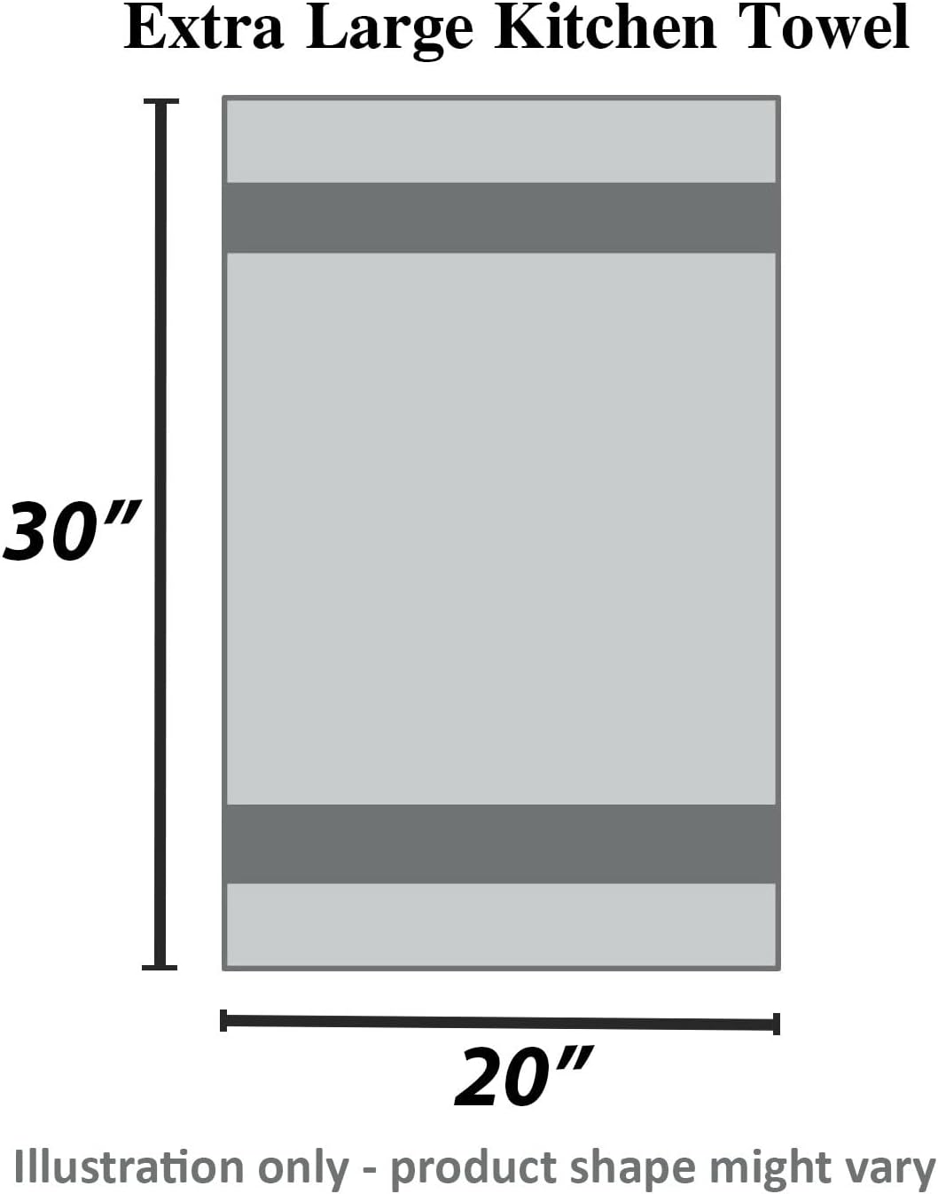 Urban Villa Kitchen Towels 100% Cotton Pack of 3, Highly Absorbent Quick Drying Super Soft Premium Dish Towel for kitchen with Hanging Loop Hand & Tea Towels - 20x30 Inch, (Dove Grey & White, Striped)