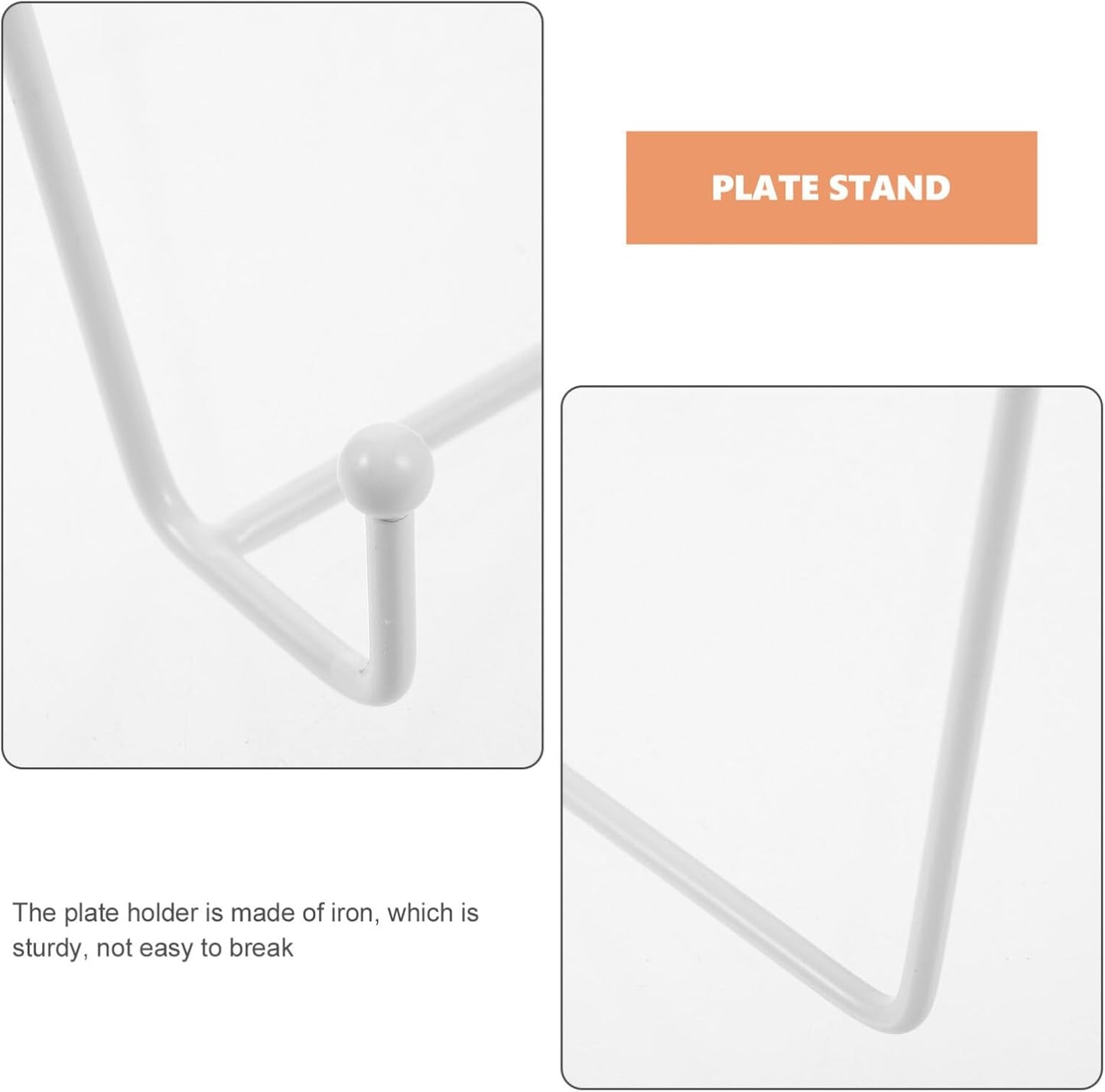 Alipis Plate Stands for Large Heavy Duty Display Metal Picture Frame Holder Stand Table Top Easels for Decorative Platter, Book, Plaque, Photo White