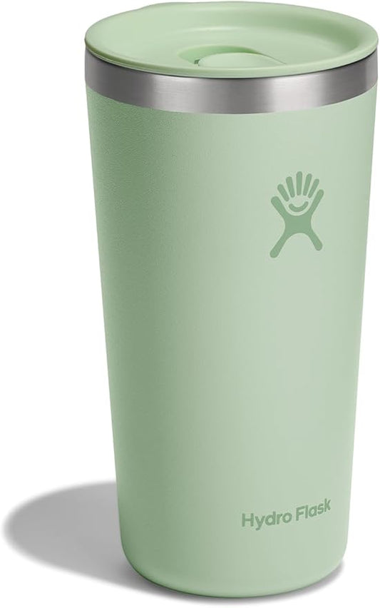 Hydro Flask All Around Tumbler Press-in Lid, Insulated Travel Mug, Stainless Steel Coffee Cup 20 Oz Aloe Green