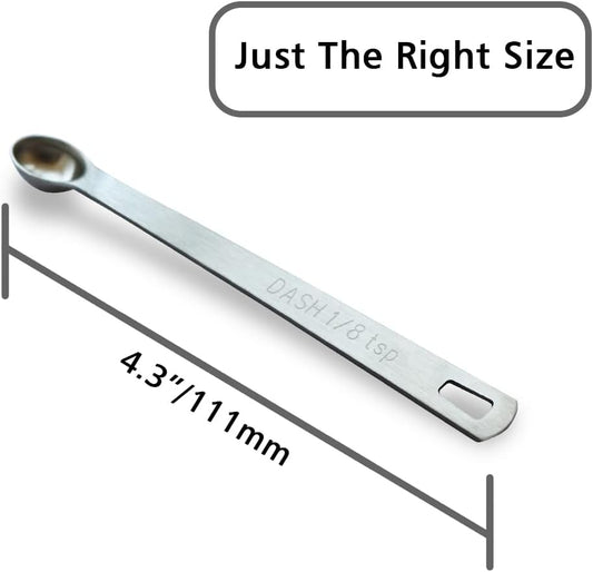 3PCS 1/8 Teaspoon(1/8tsp, 0.625 ml, Dash) Single Tiny Measuring Spoon, Small Individual Stainless Steel Measure Spoons Only