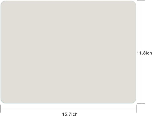 Silicone Placemats, Food-Grade Non-Slip Waterproof, Dining, Stain Resistant, Countertop Protector, Kitchen Counter Mat, Heat Resistant, Baking mat Dishwasher Safe (15.7x11.8Inch-4pack, White Gray)