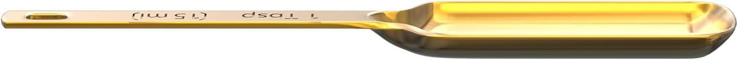 Color Up Premium 1 Tablespoon Measuring Spoon (15 ml) - Stainless Steel Gold Finish, Accurate TBSP for Wet & Dry Ingredients - One Single Table Spoon