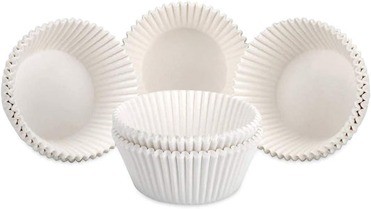 Gifbera Mini White Cupcake Liners 400-Count, Greaseproof Paper Muffin Baking Cups for Baking, Wedding, Celebration
