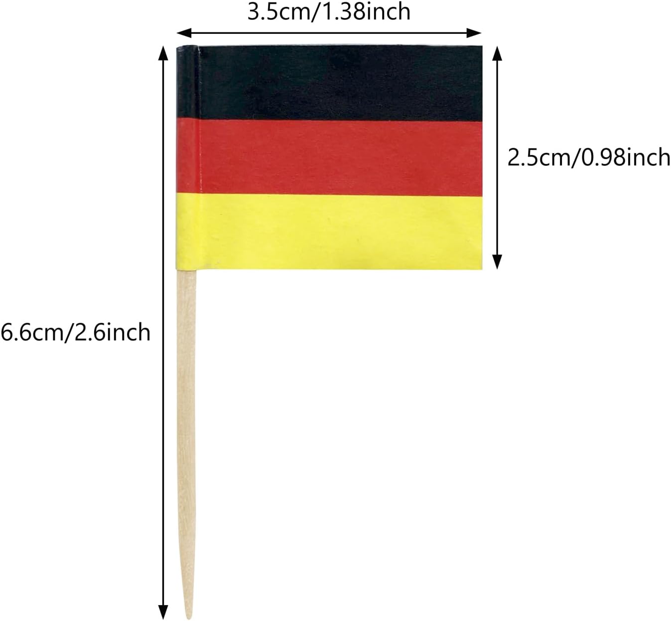 100 Pcs Germany Toothpick Flag German Small Mini Cupcake Topper Flags